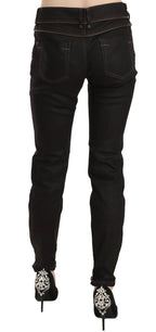 John Galliano Cotton Black Mid Waist Skinny Denim Jeans - Zeiniez