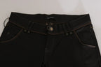 John Galliano Cotton Black Mid Waist Skinny Denim Jeans - Zeiniez