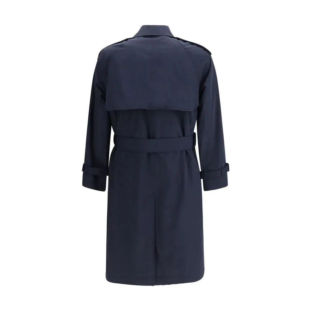 Burberry Blue Polyester Trench Coat - Zeiniez