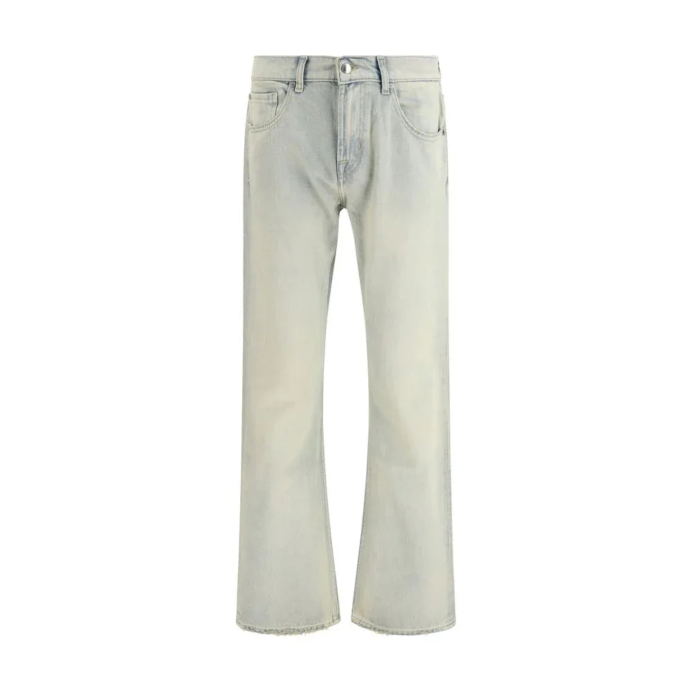 7FOR Beige Cotton Bootcut Jeans - Zeiniez