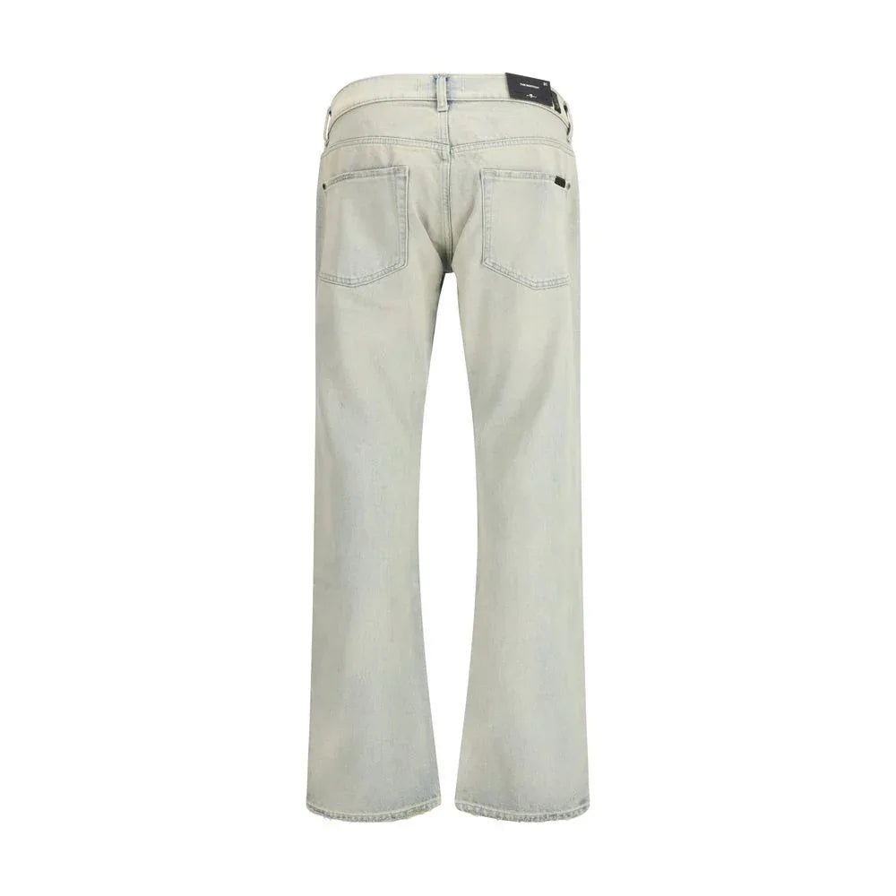 7FOR Beige Cotton Bootcut Jeans - Zeiniez