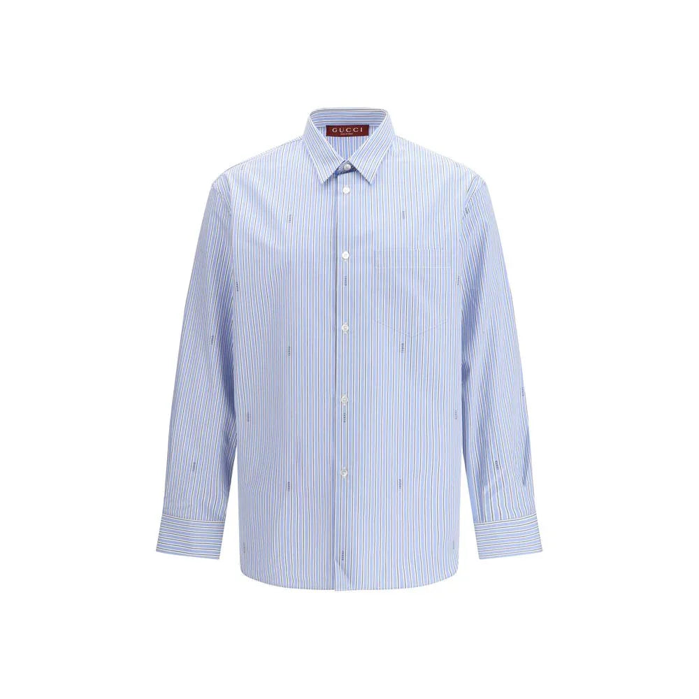Gucci Blue Cotton Pattern Shirt - Zeiniez