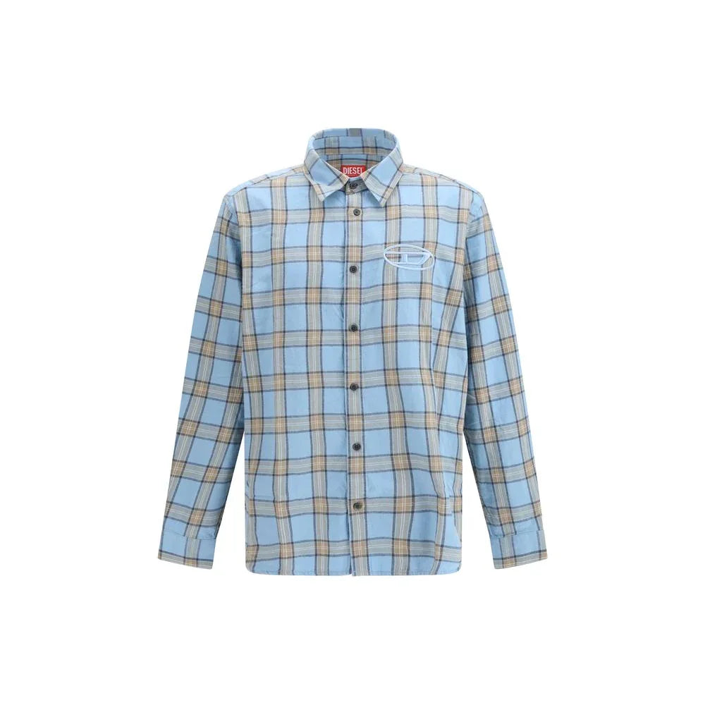 Diesel Blue Cotton Pattern Shirt - Zeiniez