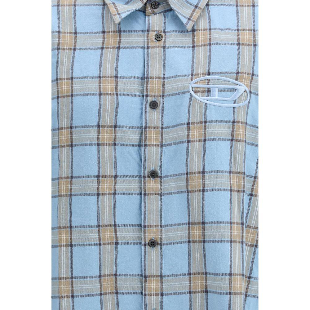 Diesel Blue Cotton Pattern Shirt - Zeiniez