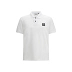 Stone Island White Cotton Polo Shirt - Zeiniez