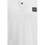 Stone Island White Cotton Polo Shirt - Zeiniez