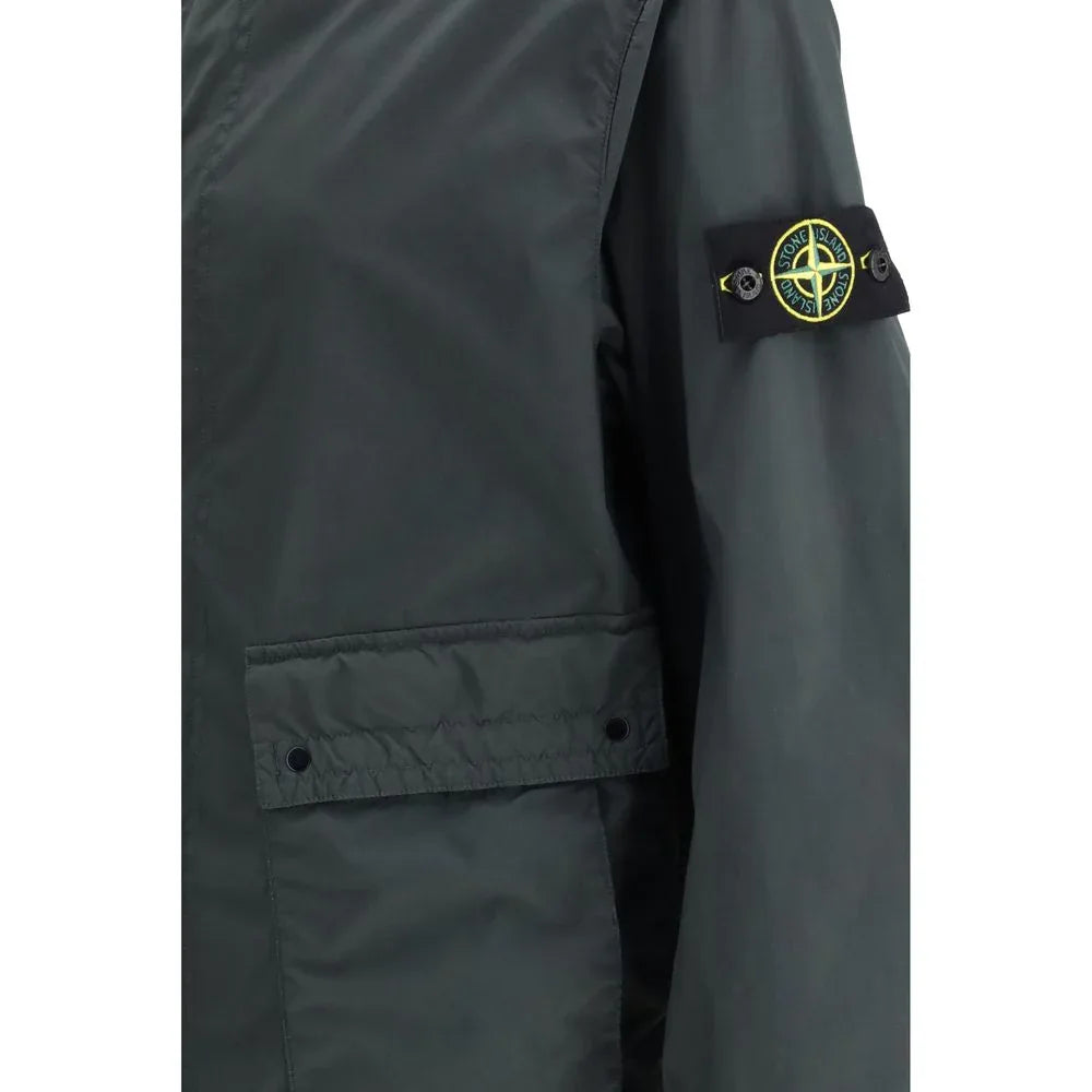 Stone Island Gray Polyester Coat - Zeiniez