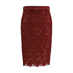 Self-Portrait Bordeaux Polyester Midi Skirt - Zeiniez