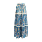 Etro Multicolor Silk Long Skirt - Zeiniez