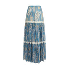 Etro Multicolor Silk Long Skirt - Zeiniez