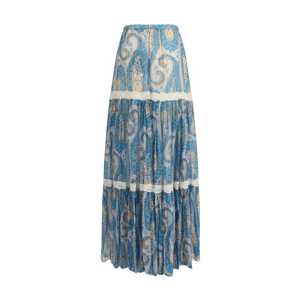 Etro Multicolor Silk Long Skirt - Zeiniez