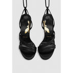 Patrizia Pepe Black Calfskin Stiletto Heel Sandals