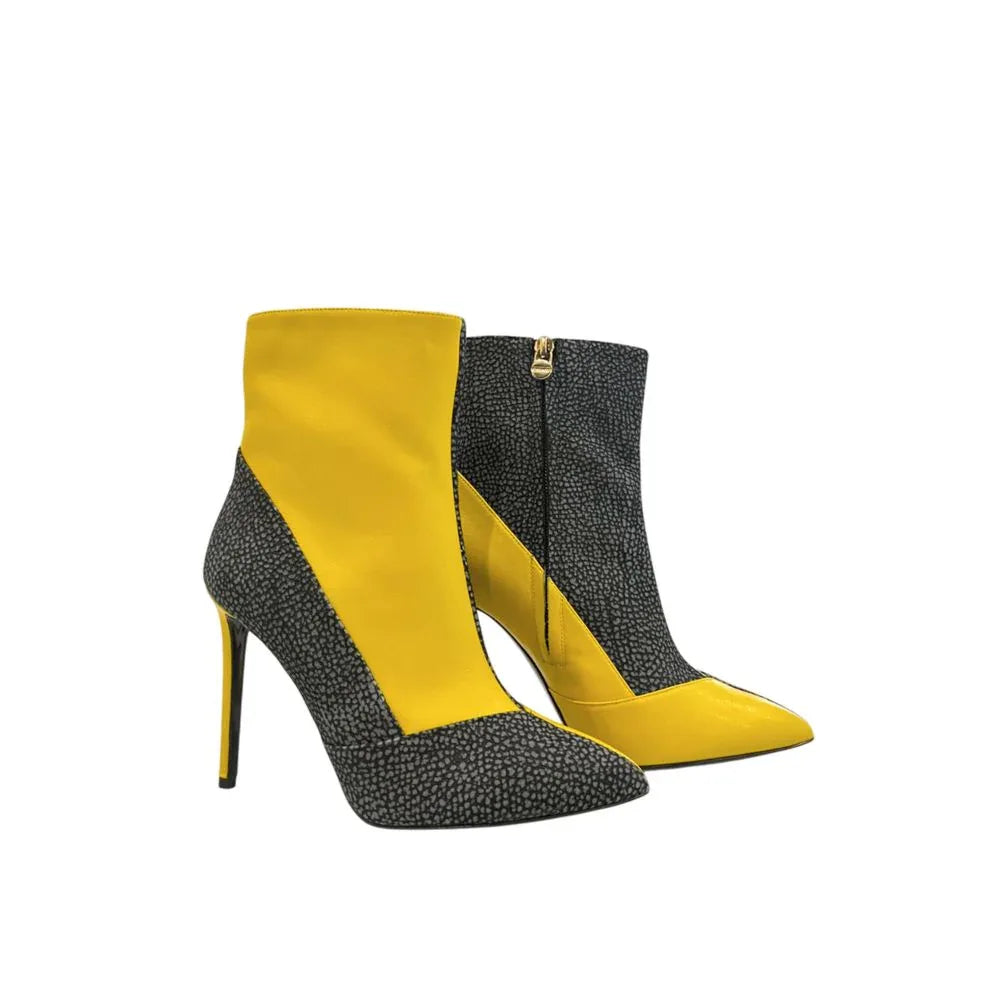 Borbonese Yellow Genuine Leather Women Boot - Zeiniez