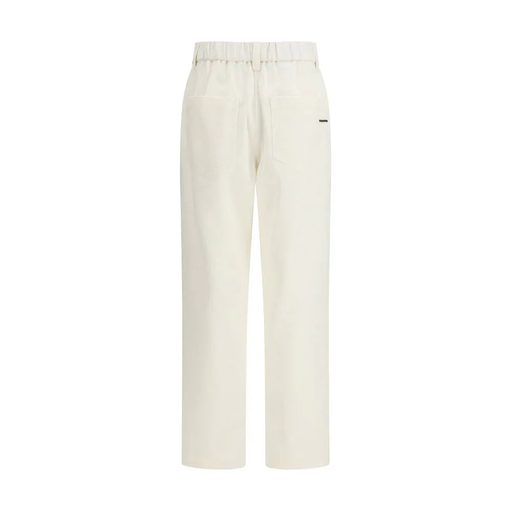 Brunello Cucinelli Beige Cotton Casual Pants - Zeiniez