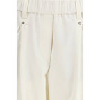 Brunello Cucinelli Beige Cotton Casual Pants - Zeiniez