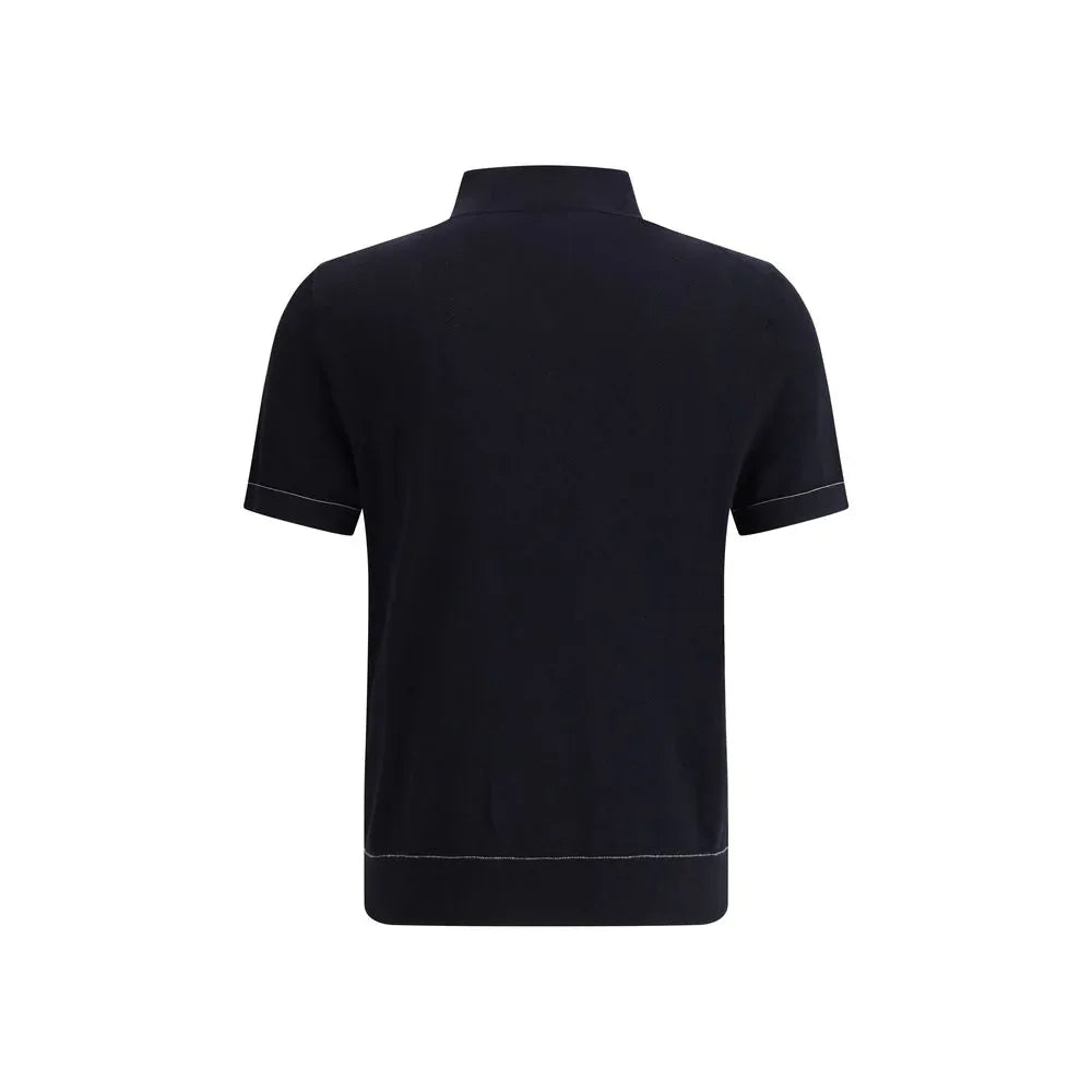 Brioni Black Cotton Polo Shirt - Zeiniez
