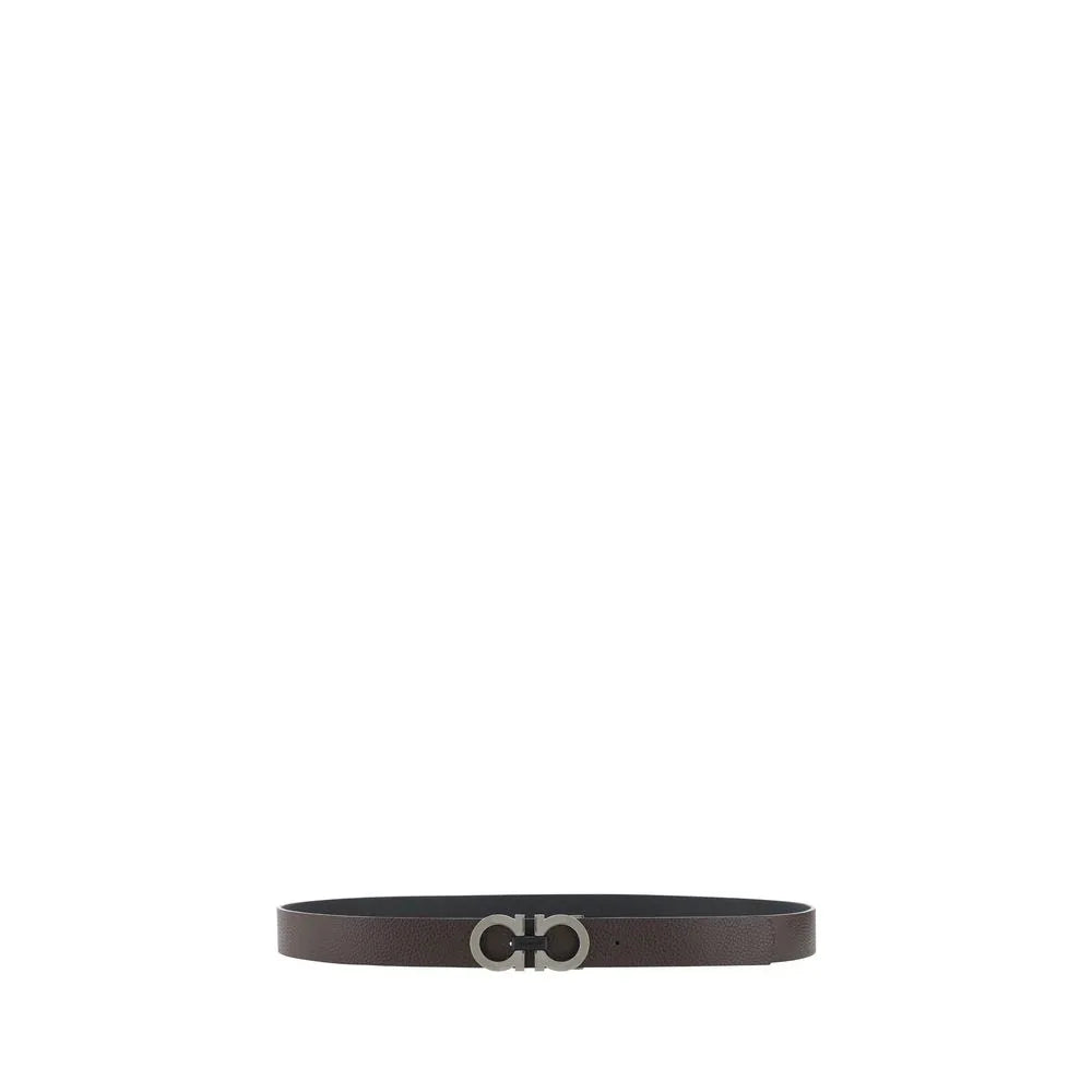 Ferragamo Black Calf Leather Bos Taurus Regular Belt - Zeiniez