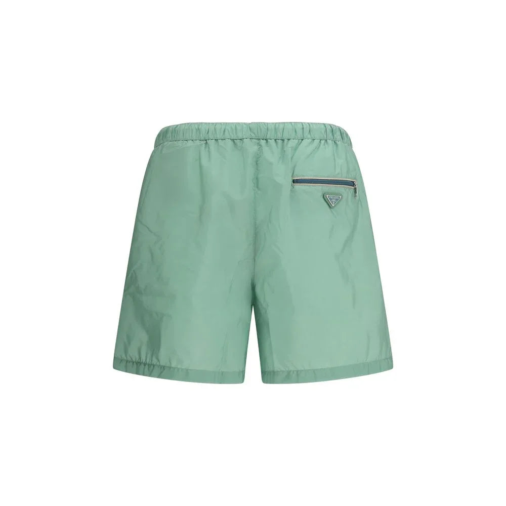 Prada Bicolor Recycled Polyamide Shorts - Zeiniez