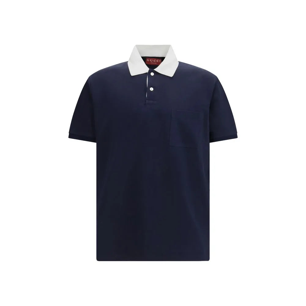 Gucci Blue Cotton Polo Shirt - Zeiniez