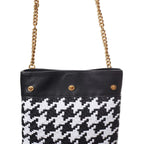 Versace Black And White Leather And Textile Shoulder Bag - Zeiniez
