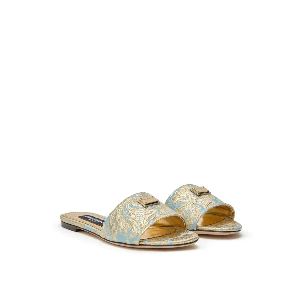Dolce & Gabbana Blue Polyester Slippers - Zeiniez
