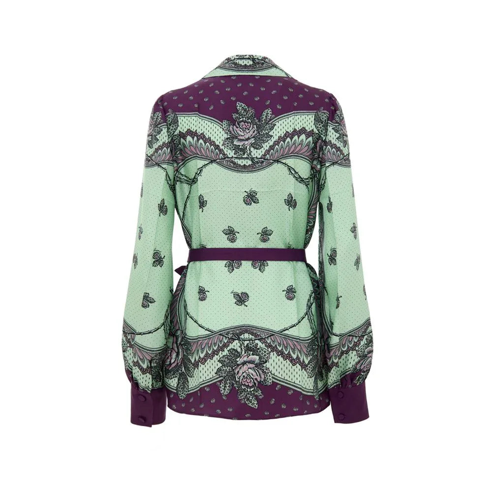 Gucci Green Silk Pattern Shirt - Zeiniez