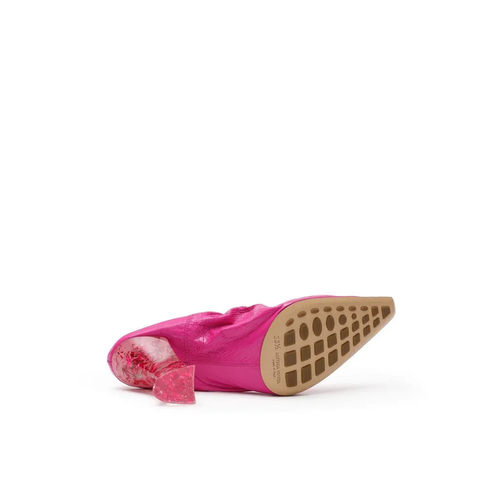 Bottega Veneta Fuchsia Leather Slippers - Zeiniez