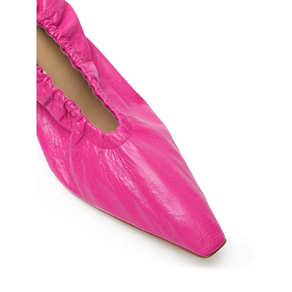Bottega Veneta Fuchsia Leather Slippers - Zeiniez