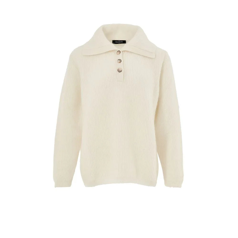 Gran Sasso White Wool Polo Shirt - Zeiniez