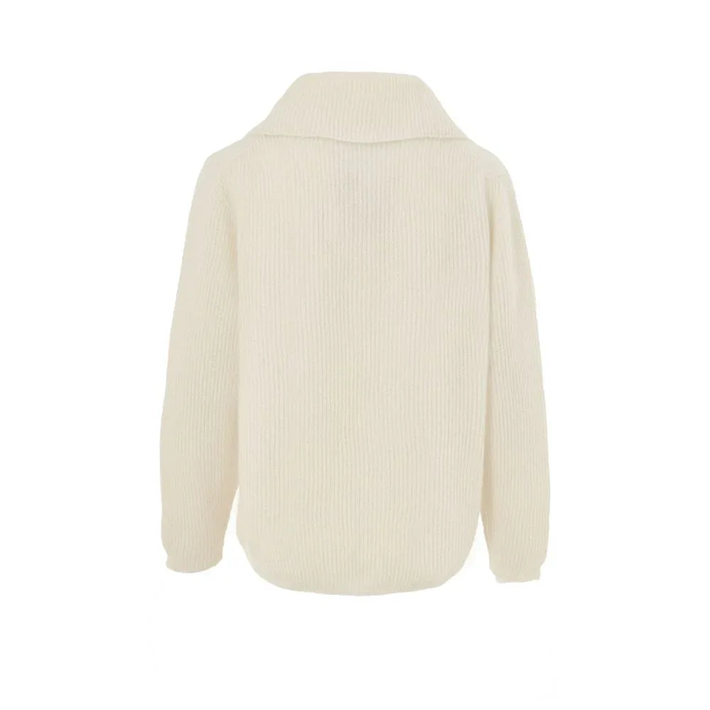 Gran Sasso White Wool Polo Shirt - Zeiniez