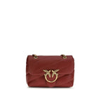 PINKO Bordeaux Calf Leather Bos Taurus Shoulder Bag - Zeiniez