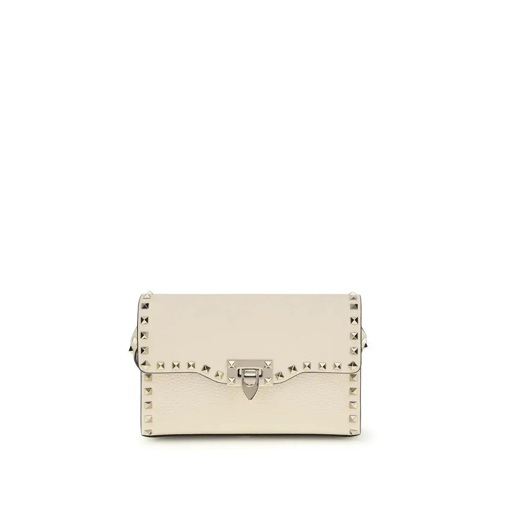 Valentino Garavani Beige Calf Leather Bos Taurus Shoulder Bag - Zeiniez