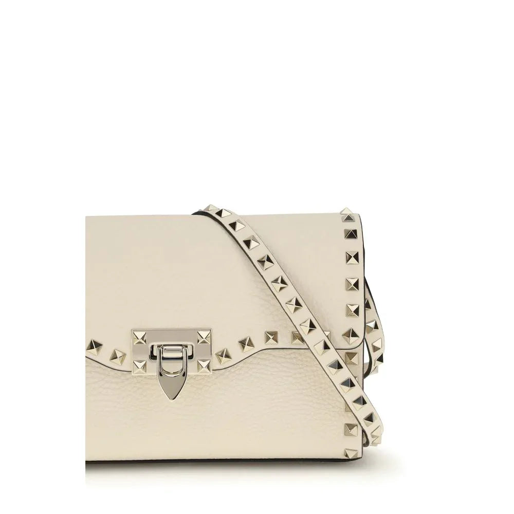Valentino Garavani Beige Calf Leather Bos Taurus Shoulder Bag - Zeiniez