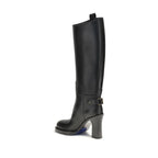 Burberry Black Calf Leather Bos Taurus High Heel Boots - Zeiniez