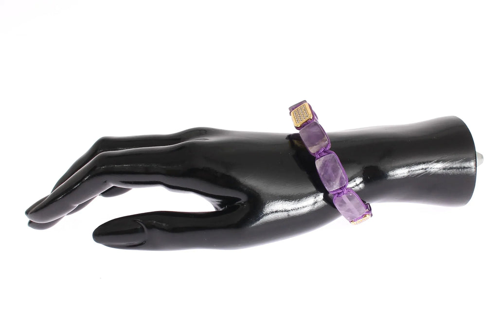 Nialaya CZ Amethyst 18K Gold 925 Bracelet - Zeiniez