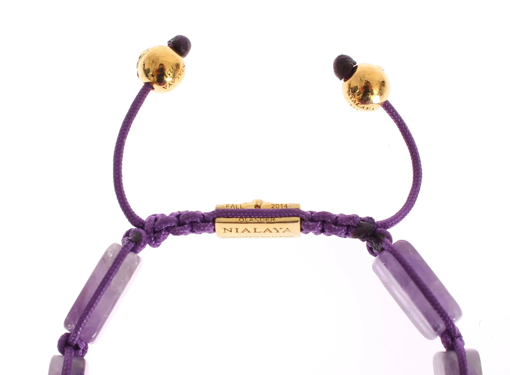 Nialaya CZ Amethyst 18K Gold 925 Bracelet - Zeiniez