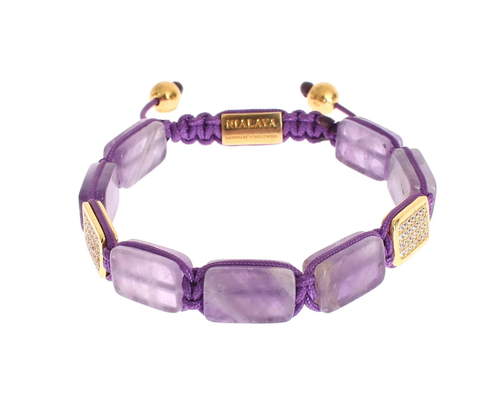 Nialaya CZ Amethyst 18K Gold 925 Bracelet - Zeiniez