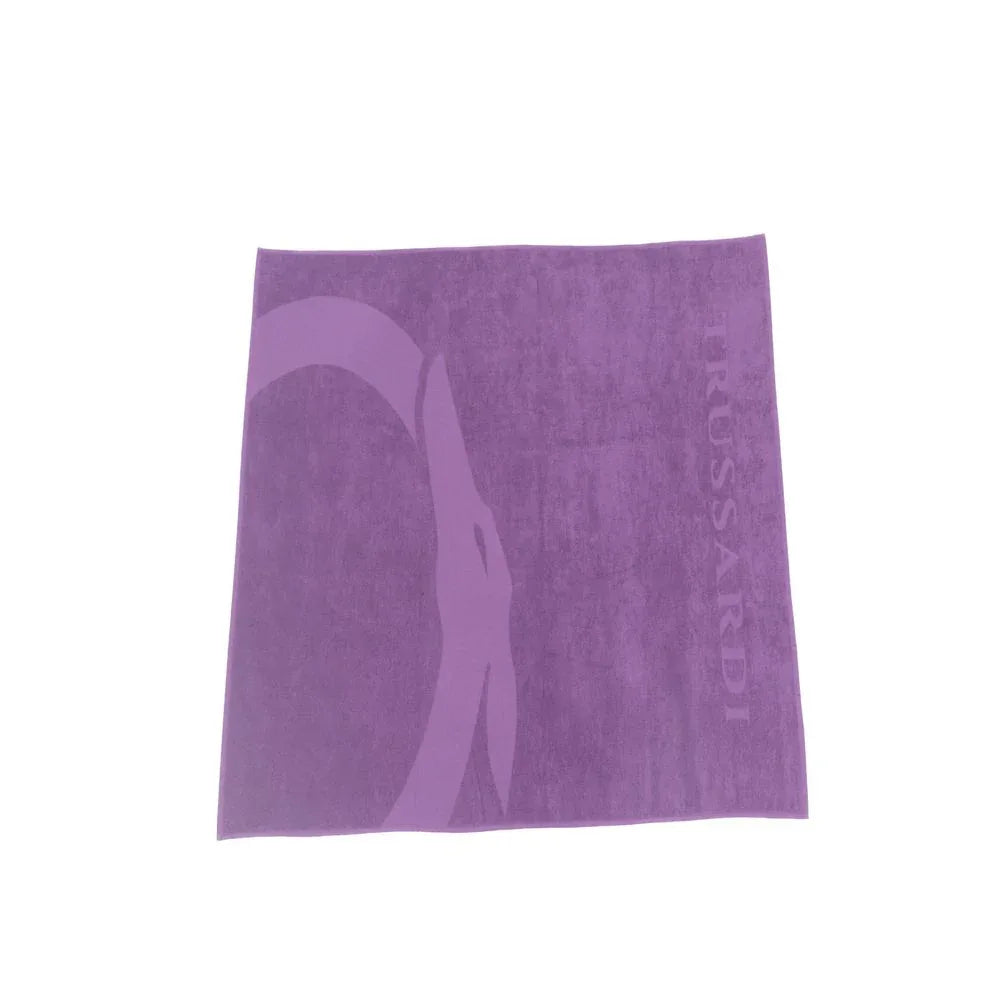 Trussardi Beachwear Purple Cotton Men Swim Towel - Zeiniez