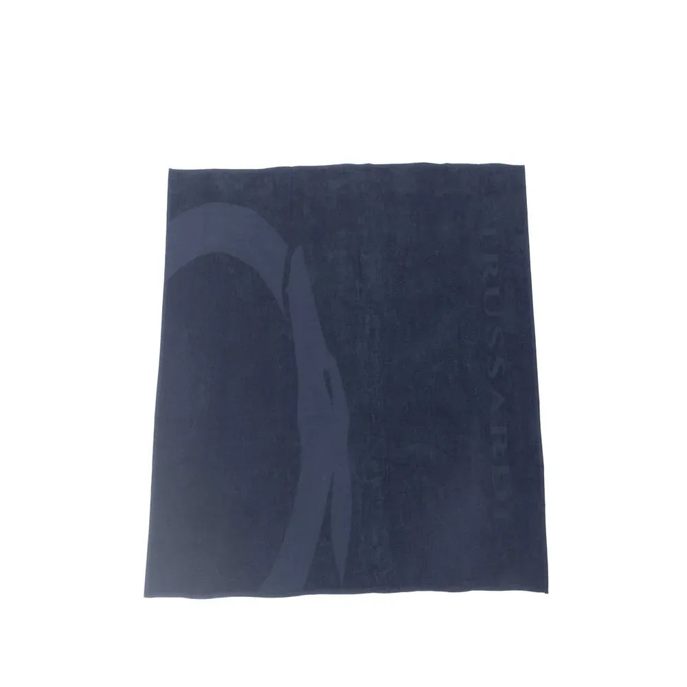 Trussardi Beachwear Blue Cotton Men's Beach Towel - Zeiniez