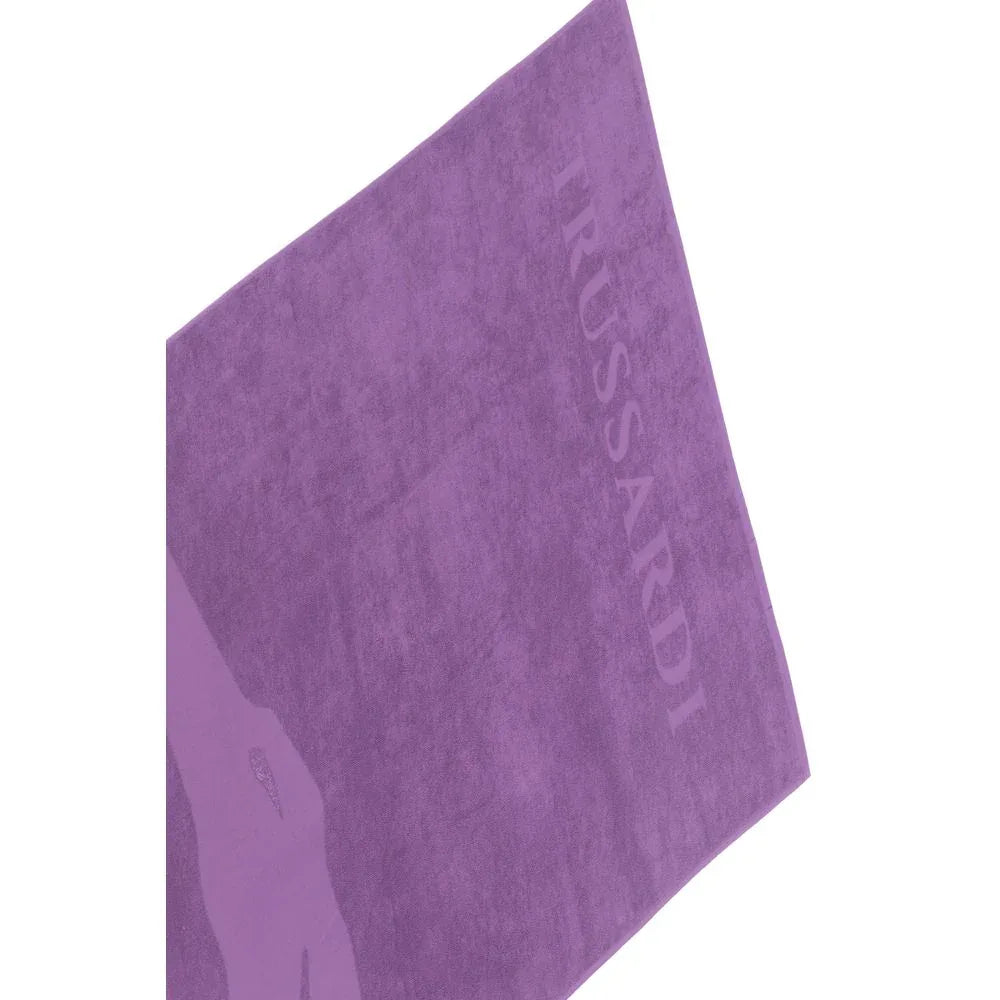 Trussardi Beachwear Purple Cotton Men Swim Towel - Zeiniez