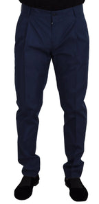 Dolce & Gabbana Blue Cotton Dress Pants - Zeiniez