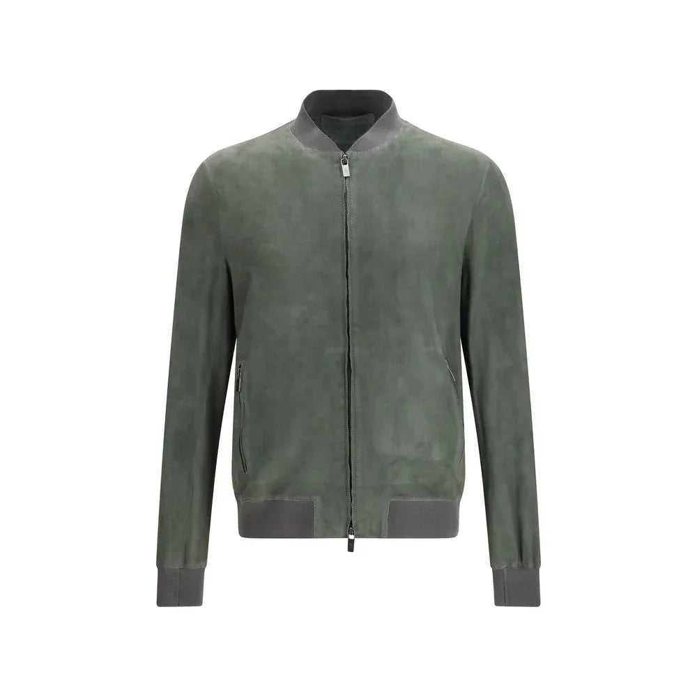 Salvatore Santoro Bicolor Calf Leather Bos Taurus Bomber - Zeiniez