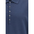 Thom Browne Blue Cotton Polo Shirt