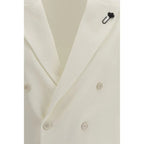 Lardini White Cotton Blazer - Zeiniez