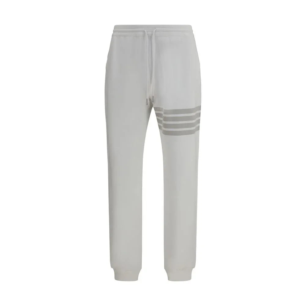 Thom Browne White Cotton Joggers (Workout Pants) - Zeiniez