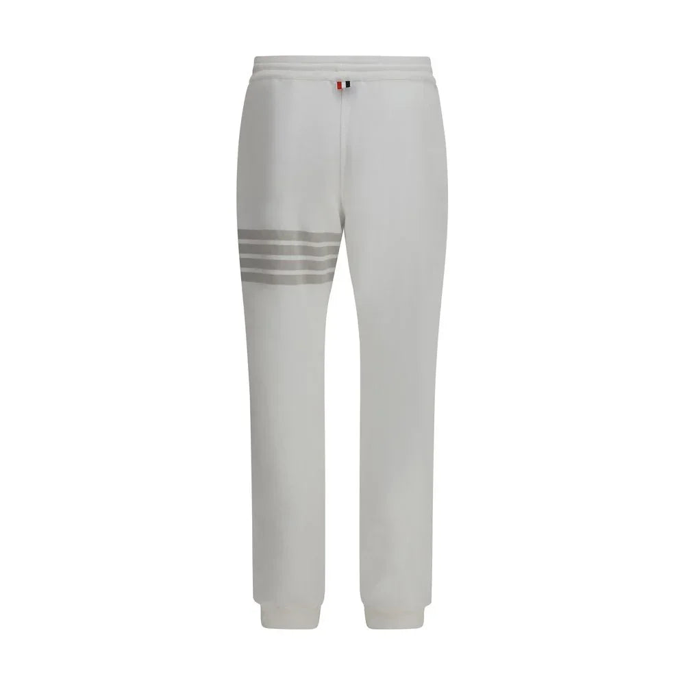 Thom Browne White Cotton Joggers (Workout Pants) - Zeiniez