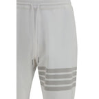 Thom Browne White Cotton Joggers (Workout Pants) - Zeiniez