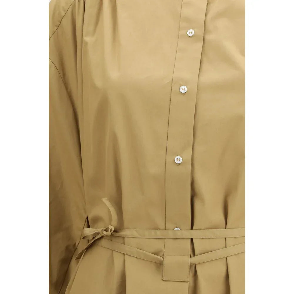 Loulou De Saison Beige Cotton Casual Dress - Zeiniez