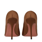 Amina Muaddi Brown Satin High Heel Pumps - Zeiniez