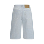 Haikure Blue Cotton Bermuda Shorts - Zeiniez